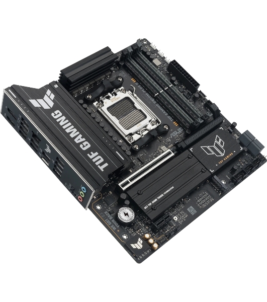 Материнская плата ASUS TUF GAMING B850M-PLUS II, AM5, AMD B850, 4xDDR5, 4xSATA, 3xM.2, 1xPCIe 5.0 x16, 1xPCIe 4.0 x1, 1xHDMI, 1xDP, 1x2.5Gb LAN, 1xUSB-C 20Gbps, 3xUSB-A 10Gbps, 4xUSB-A 5Gbps, 4xUSB-A 2.0, 3x3.5 мм, 7.1, mATX