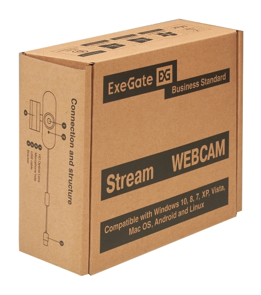 Веб-камера ExeGate Stream C940 Wide 2K 2560x1440, 30 кадр/с, USB Type-A, микрофон (шумоподавление), универсальное крепление