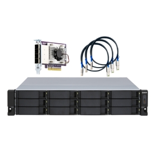 Полка расширения сетевого хранилища без дисков SMB QNAP TL-R1200S-RP SATA 6GB/s JBOD storage enclosure, 12-tray 3,5'/2,5' w/o HDD, 3 x SFF-8088, 2 PSU. Rackmount. W/o rail kit RAIL-B02