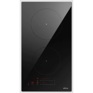 Индукционная варочная панель ELICA PRF0199858, 30 см, слайдерное управление, 2 конфорки, таймер, режим подогрева, черный
