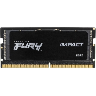Оперативная память Kingston Fury Impact, DDR5, 16Gb (1x16Gb), 6400MHz, CL38, ECC, SO-DIMM, с радиатором, черный