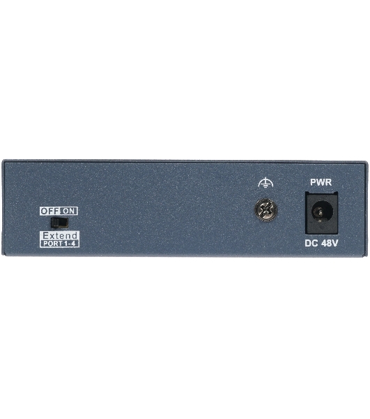 Коммутатор Hikvision DS-3E0105P-E(B), 4×100 Мбит/с PoE + 1×100 Мбит/с Uplink, неуправляемый