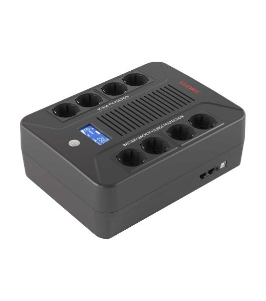 Линейно-интерактивный ИБП ДКС серии Info PDU, 800 ВА/480 Вт, 1/1,8xSchuko, LCD, 1x8Aч