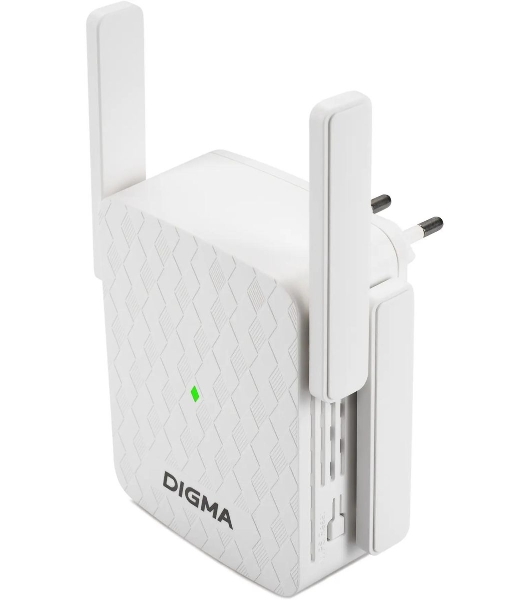 Повторитель беспроводного сигнала Digma D-WR310 (D-WR310V2) N300 Wi-Fi белый