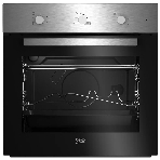 Газовый духовой шкаф Beko BBIGT21100X с откидным электрическим грилем; автоматический электроподжиг; поворотные переключатели; металлические направляющие; объем - 72л; 3 стекла дверцы; 1 решетка; 1 противень; вертел. Цвет нержавеющая сталь; Материал панели управления Металл	нержавеющая сталь, фото 1