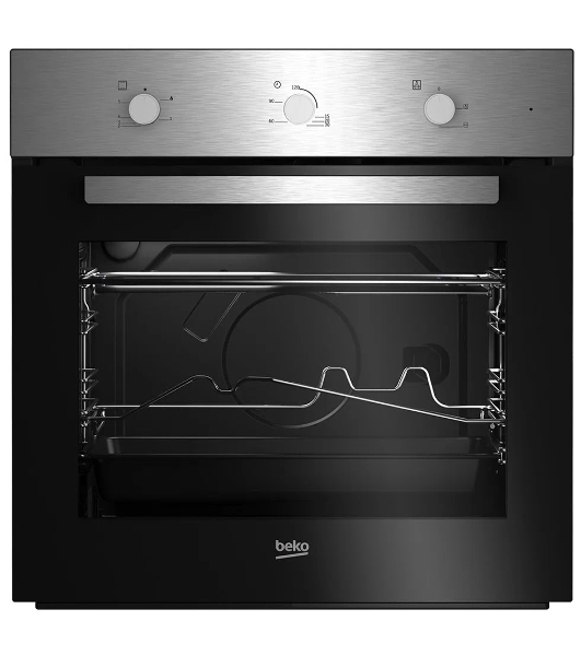 Газовый духовой шкаф Beko BBIGT21100X с откидным электрическим грилем; автоматический электроподжиг; поворотные переключатели; металлические направляющие; объем - 72л; 3 стекла дверцы; 1 решетка; 1 противень; вертел. Цвет нержавеющая сталь; Материал панели управления Металл	нержавеющая сталь