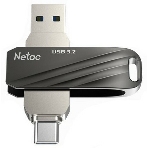 Флешка USB Netac US11 черный 64Gb USB Type-A + USB Type-C, metal/plastic case, фото 1