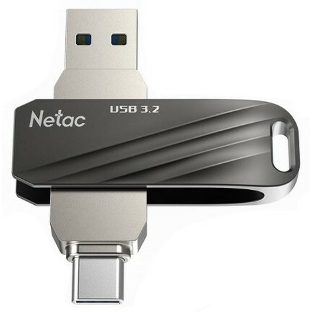 Флешка USB Netac US11 черный 64Gb USB Type-A + USB Type-C, metal/plastic case