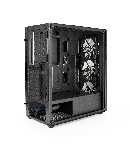 Компьютерный корпус Miditower ExeGate EVO-9205-NPX500 (ATX, БП 500NPX с вент. 12 см, с окном, 1*USB+1*USB 3.0, аудио, 3 вент. 12см с RGb подсветкой)