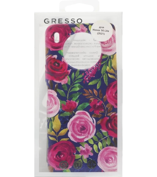 Чехол (клип-кейс) Gresso Air, для Honor 50 Lite, прозрачный/рисунок gr17aaae9352