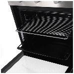 Газовый духовой шкаф Beko BBIGT21100X с откидным электрическим грилем; автоматический электроподжиг; поворотные переключатели; металлические направляющие; объем - 72л; 3 стекла дверцы; 1 решетка; 1 противень; вертел. Цвет нержавеющая сталь; Материал панели управления Металл	нержавеющая сталь, фото2