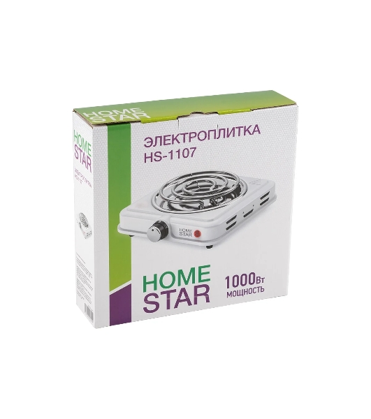 Плита настольная электрическая Homestar HS-1107, 1 конф, белый, ТЭН