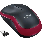 Мышь беспроводная Logitech M185, красный, 1000 dpi, радиоканал, USB, кнопки - 3, фото 1