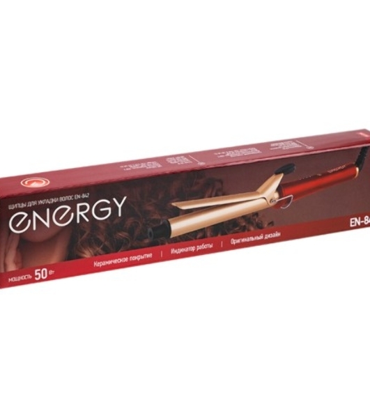 Щипцы для завивки волос Energy EN-842 красный/черный, 25 мм, 200 °C, 1 режим