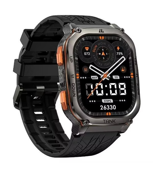 Умные часы KOSPET Tank M3 Ultra, 1.96' AMOLED, Bluetooth 5.0, GPS, IP69K, черный