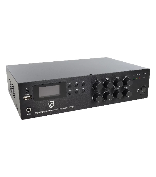 Микшер-усилитель Intrend ITMXAMP-60MT MP3, FM тюнер, USB, Bluetooth, 2хMic/3хLine входы, 1хLine выход,60 Вт, 4/8Ом/100V, IR-пульт в комплекте