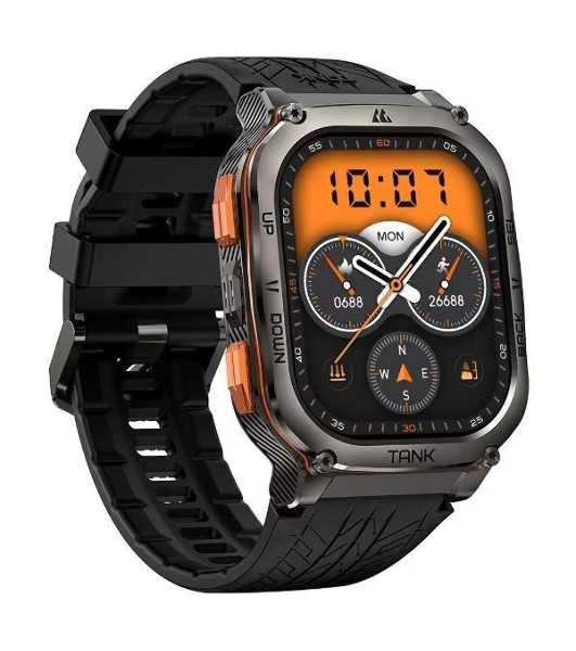Умные часы KOSPET Tank M3 Ultra, 1.96' AMOLED, Bluetooth 5.0, GPS, IP69K, черный