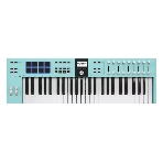 Клавиатура MIDI 231524 Arturia KeyLab Essential 49 mk3 Aquamarine 49 клавиш, LCD дисплей, 9 энкодеров, 8 пэдов, 9 фейдеров, 12 кнопок управления, колеса высоты тона и модуляции, 1/4' Jack вход для педали, MIDI выход, Type-C, фото 1