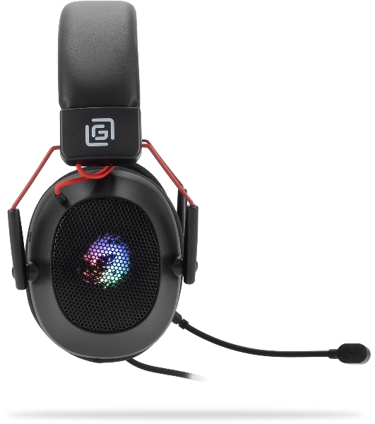 Гарнитура Oklick HS-L305G чёрный, проводная, USB, подсветка