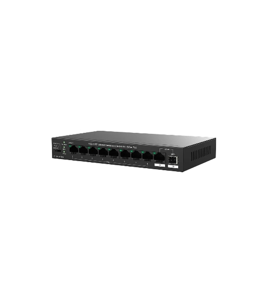 Коммутатор неуправляемый Tenda TEG1110PF-8-120W PoE, 10 портов, 9x1 Гбит/с, SFP 1х1 Гбит/с, PoE 8х30 Вт (до 102 Вт)