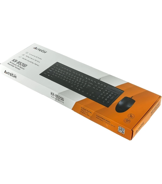 Комплект клавиатура+мышь A4Tech KR-8520D проводной, USB, 1200 DPI, чёрный