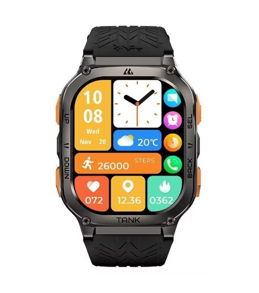 Умные часы KOSPET Tank M3 Ultra, 1.96' AMOLED, Bluetooth 5.0, GPS, IP69K, черный