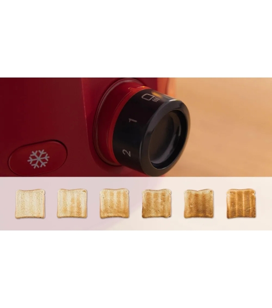 Тостер Bosch TAT2M124 красный, 950 Вт, 2 слота
