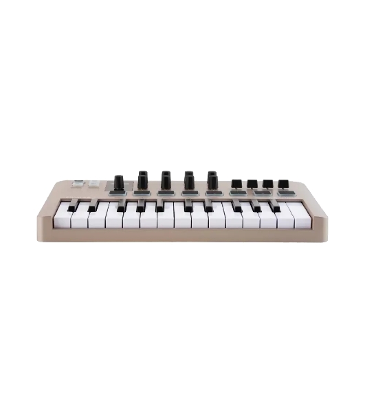 Клавиатура MIDI 231508 Arturia MiniLAB 3 Champagne 25 клавиш, 8 энкодеров, 8 RGb пэдов, 8 фейдеров, дисплей, сенсорные регуляторы Pitch/Modulation, MIDI-выход, 1/4' Jack вход педали, режим Chord, арпеджиатор, USB-C