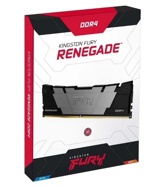 Оперативная память Kingston Fury Renegade, DDR4, 128GB (4x32GB), 3200MHz, CL16, DIMM, радиатор, черный