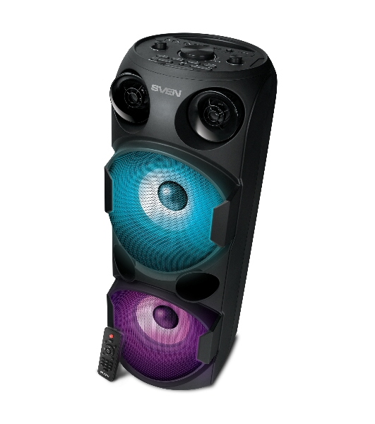 Колонка АС SVEN PS-750, черный (80 Вт, TWS, Bluetooth, FM, USB, microSD, LED-дисплей, 2х4400мА*ч)