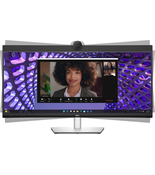 Монитор 34' Dell P3424WEB IPS 3440x1440, 60 Гц, 5 мс, 21:9, 300 кд/м2, 1xHDMI, 1хDP, 2хUSB-C, RJ-45, 1x3.5 мм, черный/серебристый
