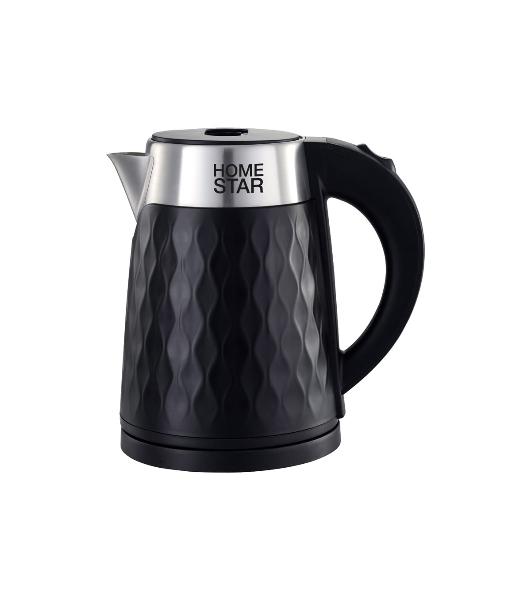 Чайник электрический Homestar HS-1021 1500 Вт, 1.7 л, нержавейка+пластик, черный, двойной корпус