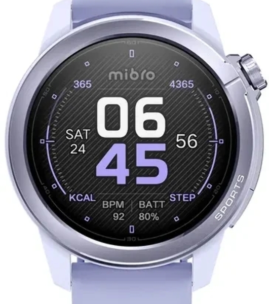 Умные часы Mibro GS Active2, 1.32' AMOLED, Bluetooth, NFC, WR50, фиолетовый