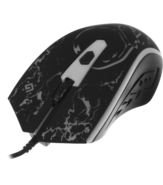 Мышь проводная Defender Overmatch GM-069 черный, 2400 dpi, USB, кнопки - 4
