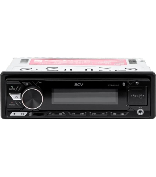 Автомагнитола ACV AVS-932BG, 1 DIN, Bluetooth, USB Type-A, AUX, пульт ДУ