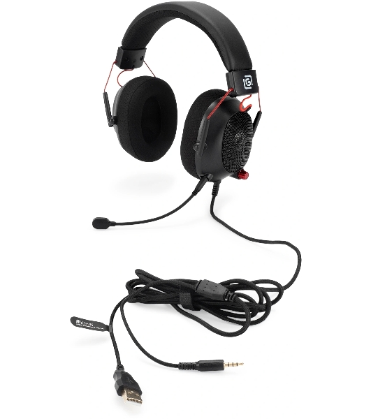 Гарнитура Oklick HS-L305G чёрный, проводная, USB, подсветка