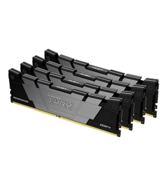 Оперативная память Kingston Fury Renegade, DDR4, 128GB (4x32GB), 3200MHz, CL16, DIMM, радиатор, черный
