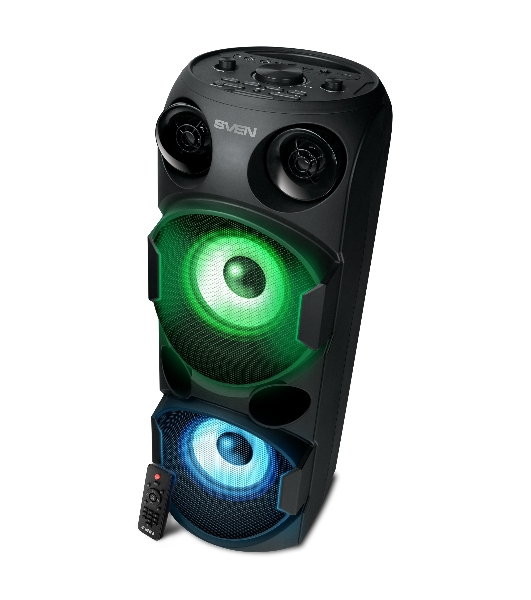Колонка АС SVEN PS-750, черный (80 Вт, TWS, Bluetooth, FM, USB, microSD, LED-дисплей, 2х4400мА*ч)