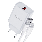 Сетевое зарядное устройство Qumo Energy light 18Вт, (модель 0107), порт: USB-A, + кабель 1м. USB-A на USB Type-C, белый, фото 1