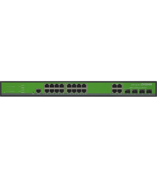 Коммутатор Digma DSW716G-4C-R, 16×1 Гбит/с + 4×1 Гбит/с Combo, управляемый