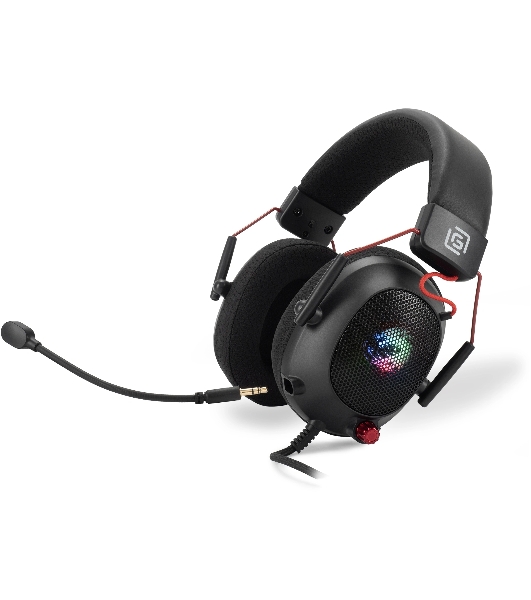 Гарнитура Oklick HS-L305G чёрный, проводная, USB, подсветка