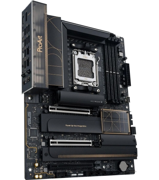 Материнская плата ASUS PROART X870E-CREATOR WIFI, AM5, AMD X870E, 4xDDR5, 4xSATA, 4xM.2, 2xPCIe 5.0 x16, 1xPCIe 4.0 x4, 2xUSB-C 40Gbps, 1xUSB-C 20Gbps, 7xUSB-A 10Gbps, 1xUSB-A 2.0, 1xDP (v1.4), 1xHDMI (v2.1), 1x10Gb LAN, 1x2.5Gb LAN, Wi-Fi 7, Bluetooth 5.4, 3x3.5 мм, 7.1, ATX