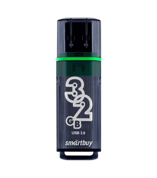 Флешка USB Smartbuy Glossy series Dark Grey (SB32 GbGS-DG), 32Gb, USB 3.0, R/W 75/25, темно-серый