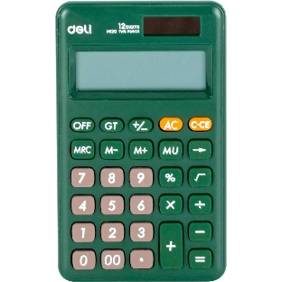Калькулятор карманный Deli EM120GREEN зеленый 12-разр.