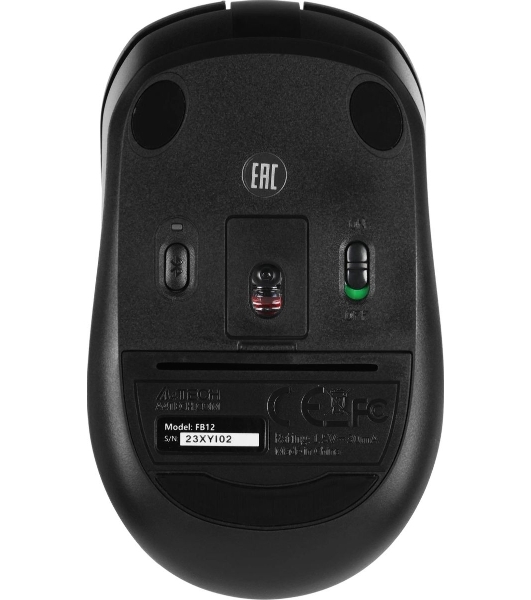 Мышь беспроводная A4Tech Fstyler FB12 черный, 1200 dpi, радиоканал, Bluetooth, USB, кнопки - 3