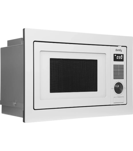 Встраиваемая микроволновая печь Domfy DM2540BW WG белый, 25 л, 900 Вт, переключатели - кнопки/поворотный мехинизм