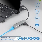 USB-концентратор VCOM DH311A USB Type-C, RJ-45/USB 3.0, USB, фото6