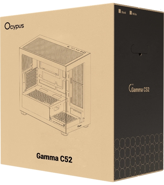 Компьютерный корпус Case Ocypus Gamma C52 WH mATX / win / white / no PSU / Tempered Glass