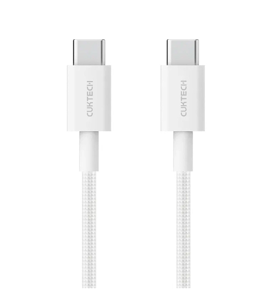 Кабель USB CukTech Type-C to Type-C braided cable 1.5m 3A 60W CTC315P белый