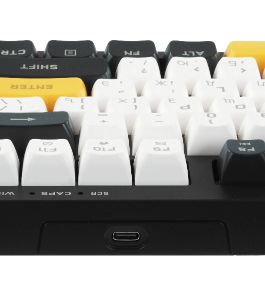Клавиатура проводная Ritmix RKB-587BL синий-белый-оранжевый